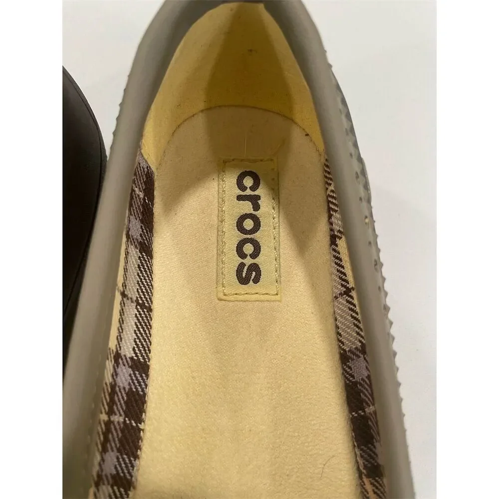 Crocs Girls‎ Youth Penny Loafer Flats Brown Size 3 Closed Toe Slip On